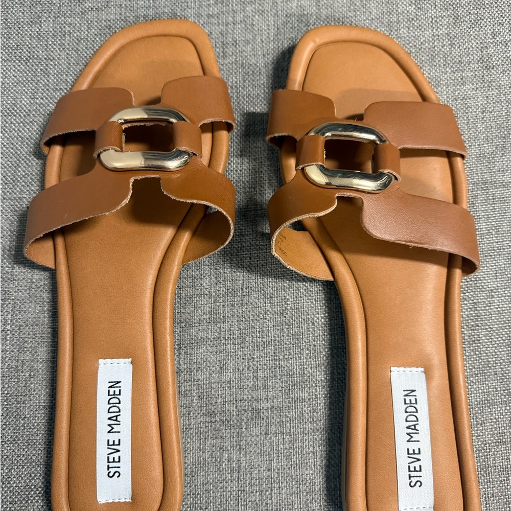 Steve Madden Tan Minimalist Sandals NEVER WORN